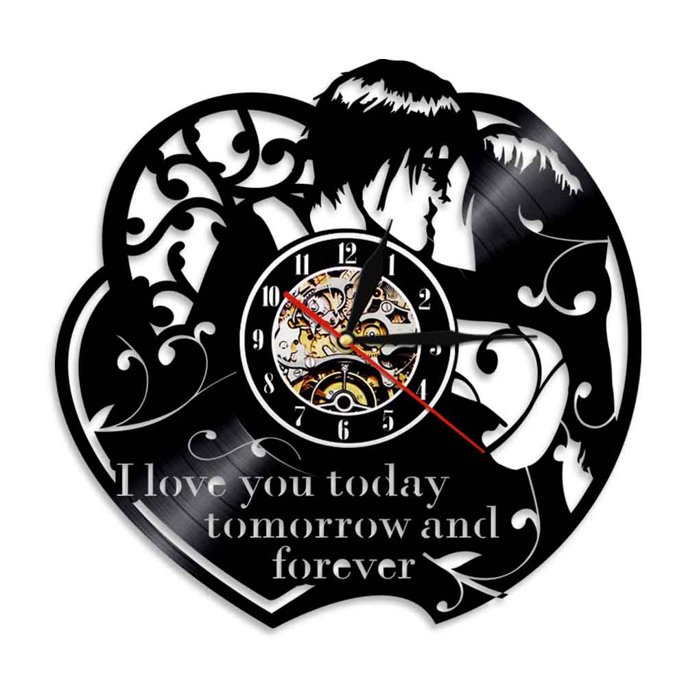 

I Love You Today Tomorrow and Forever Ro - Vinyl Record Wall Clock - Without LED, 501 Original