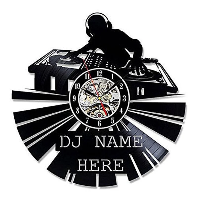 DJing Vinyl Record Wall Clock Modern Design Music Theme DJ Rock Band Combination CD Clocks Hanging Wall Watch Home Decor