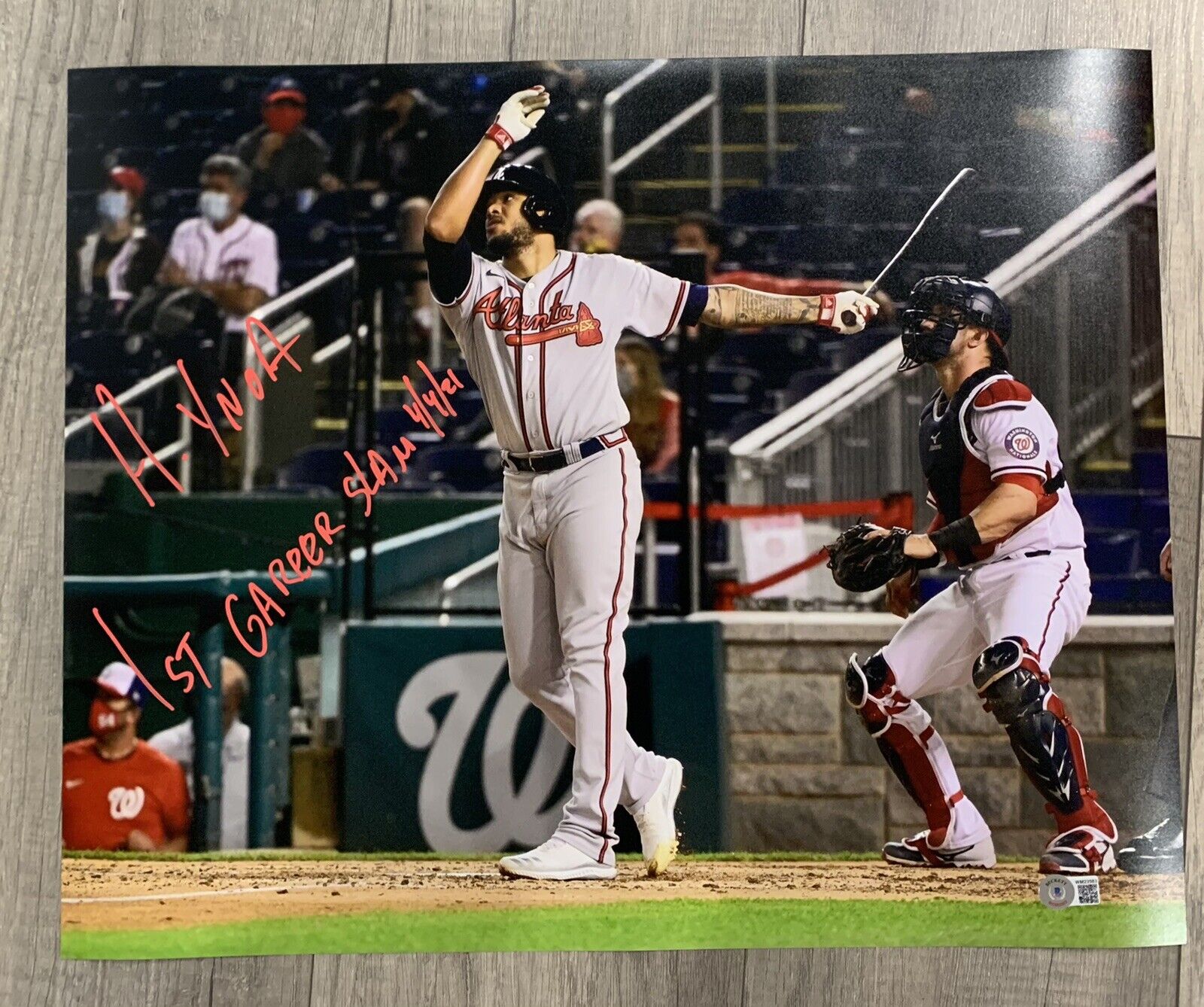 Huascar Ynoa signed autographed 16 X 20 Photo Poster painting beckett coa witness braves atlanta