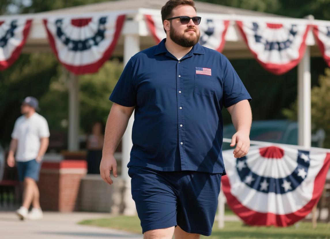 solid big and tall 2-piece short sets for men