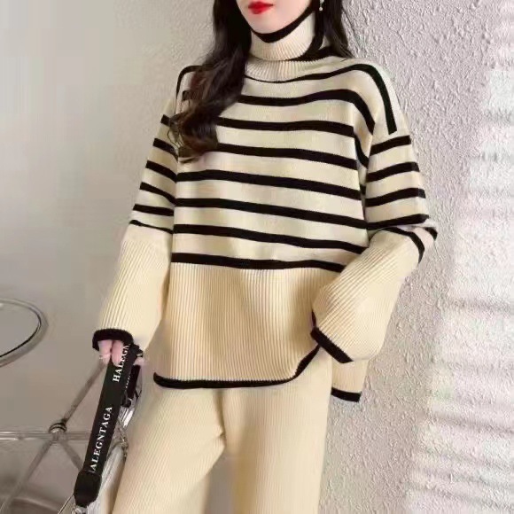 Rotimia Casual Turtleneck Two-piece Sweater  Suit