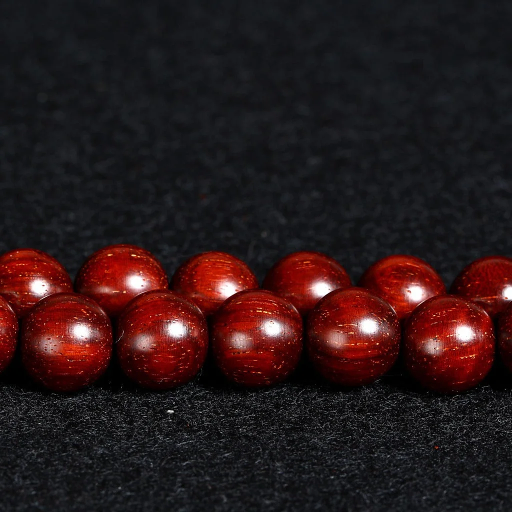 Indian Lobular Red Sandalwood Buddha Beads Gourd  10mm 108 Beads Bracelet Necklace
