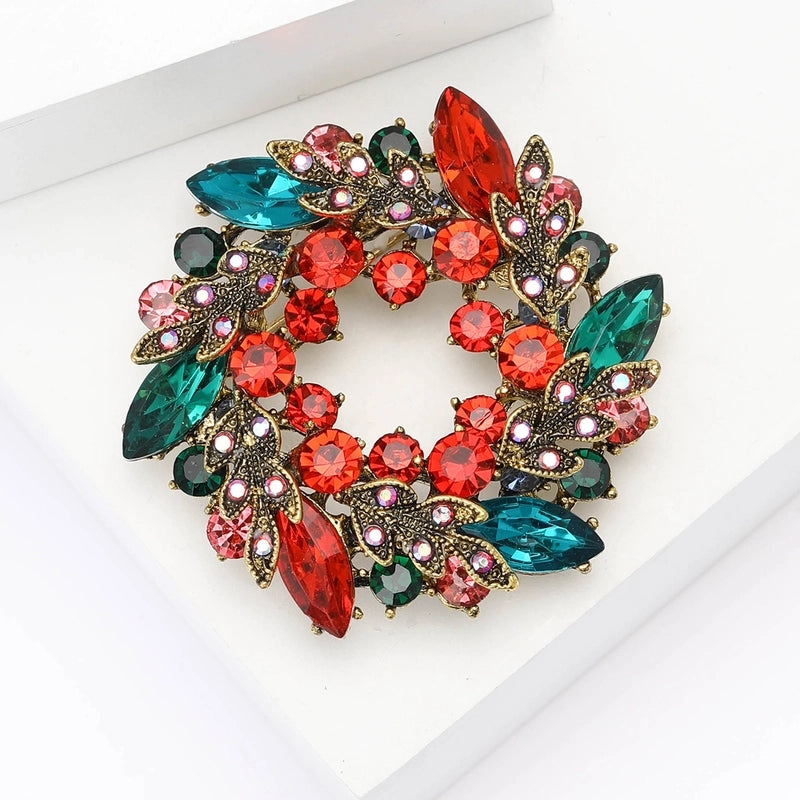 Elegant Pin Flower Alloy Inlay Rhinestones Women's Brooches