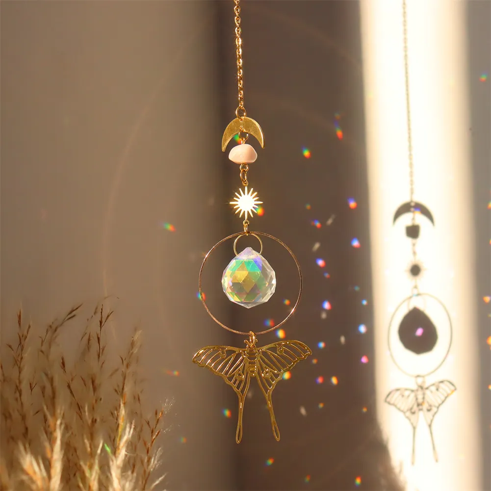 Crystal Wind Chime Prism Catchers Hanging Ornament Home Garden Decorations