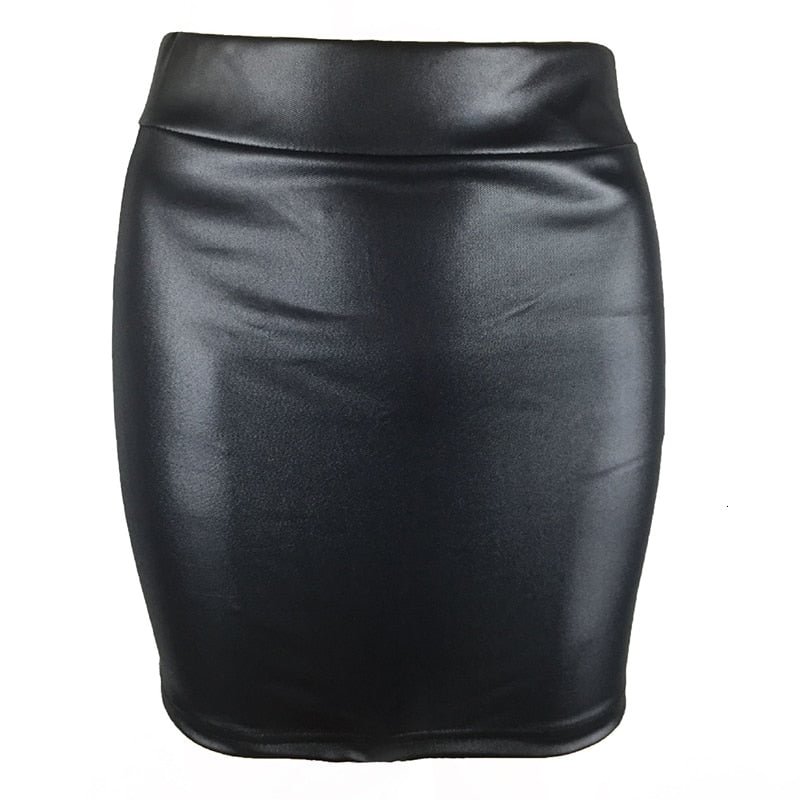 Gentillove Women Faux Leather Mini Pencil Skirt High Waist Bodycon Pu leather Skirts Office Lady Skirts Oversized 2021 New