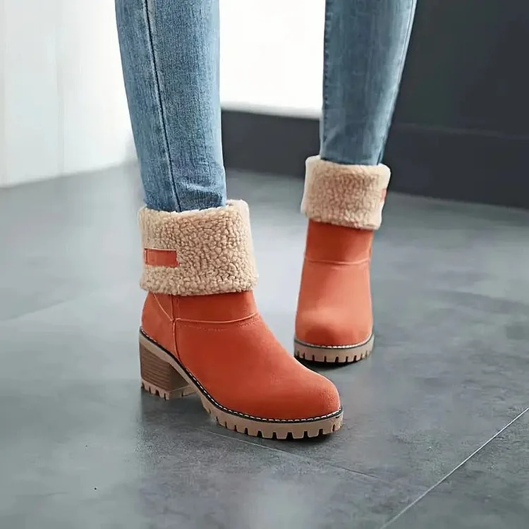 Libiyi seniors' chunky heel winter boots