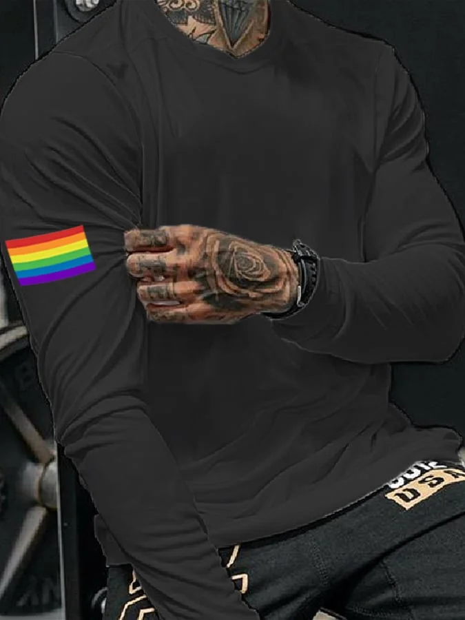 Men's Rainbow Love Wins Casual Long Sleeve T-Shirt socialshop