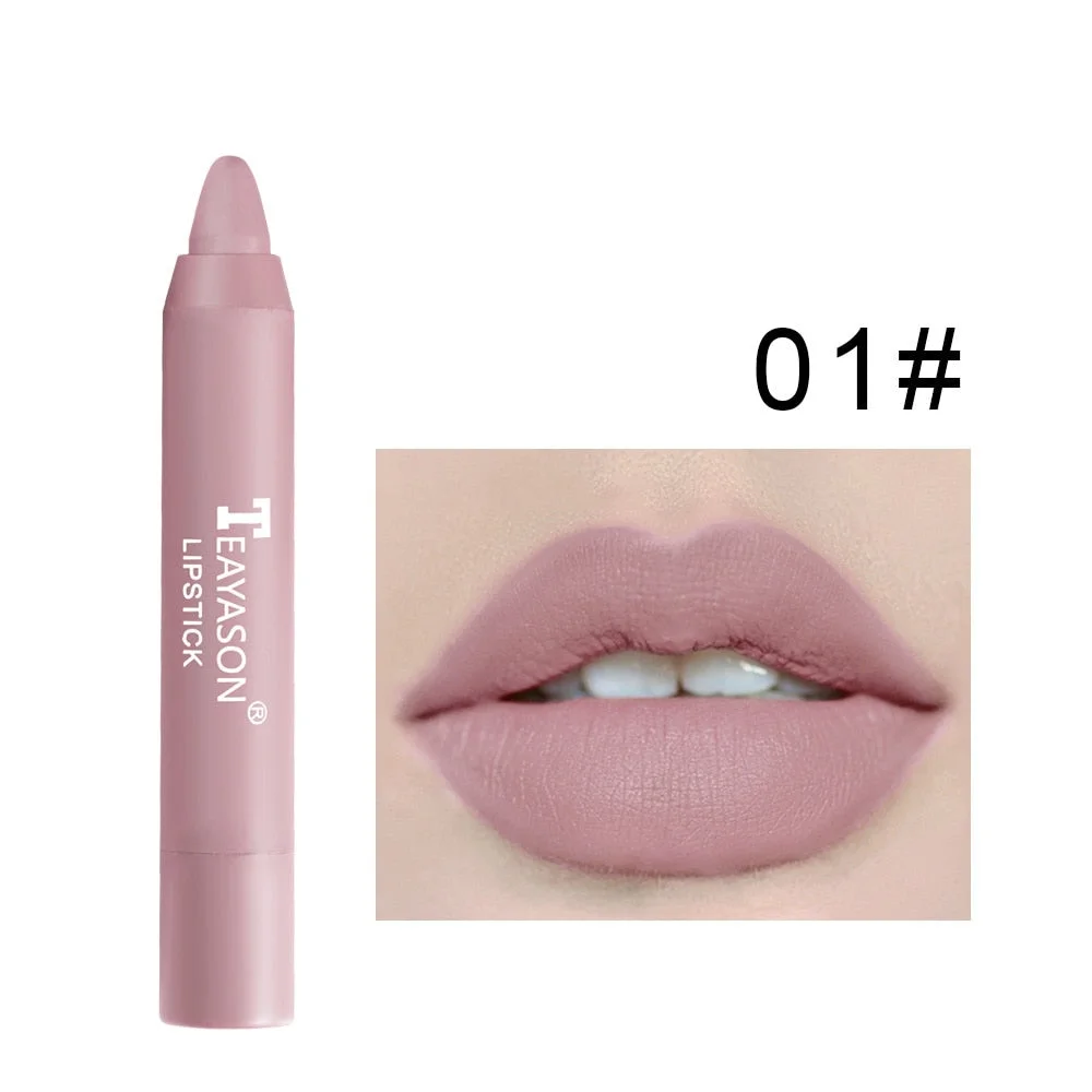 Nude Series Velvet Matte Lipstick Pencil Waterproof Long Lasting Red Lip Stick Non-Stick Cup Makeup Lip Tint Pen Cosmetic Makeup