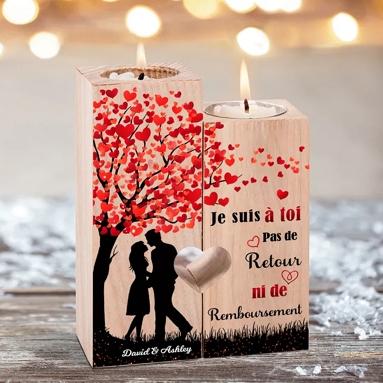 Candélabre Pingouin 'Je T'aime' - Cadeau Romantique Pour Couple | Anniversaire, Saint-Valentin, Noël