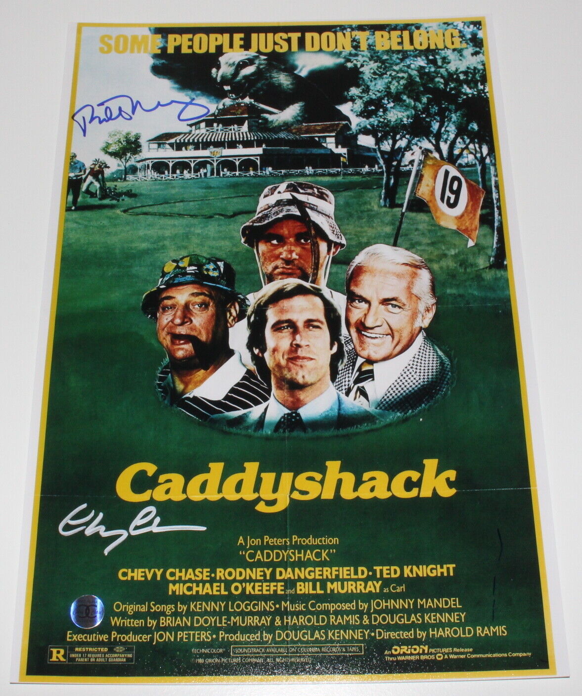 BILL MURRAY & CHEVY CHASE SIGNED 'CADDYSHACK' 12x18 MOVIE POSTER Photo Poster painting B w/COA