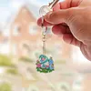 16pcs Garden Goblin DIY Diamond Painting Keychain Kit Single Side Craft