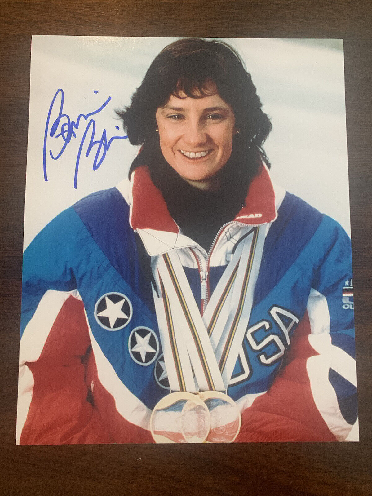 BONNIE BLAIR Signed 8x10 Photo Poster painting TEAM USA OLYMPIC GOLD MEDAL SKATER Autographed