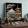 (30x30cm)DIY Landmark Pearl Painting Art With Inner Frame Handmade Pearl Material Art Kit Living Room Decor(Mount Fuji)