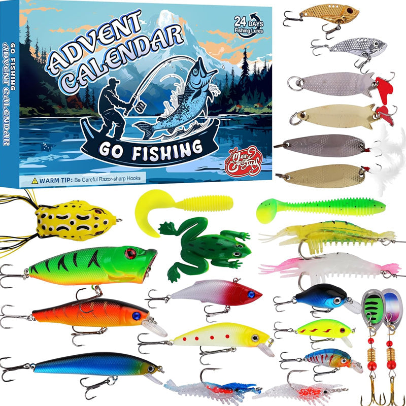 24 Days Christmas Countdown Fish Tackle Set - tree - Codlins