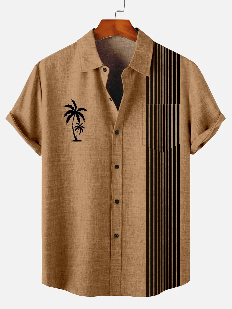 Suitmens Men's Vintage Hawaiian Short Sleeve Shirt 022