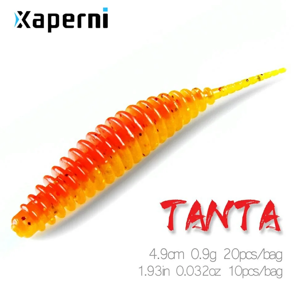 Xaperni Tanta 4.9cm 0.9g 20pcs Fishing Lure Soft Lure Shad Silicone Baits Wobblers Swimbait Artificial leurre souple