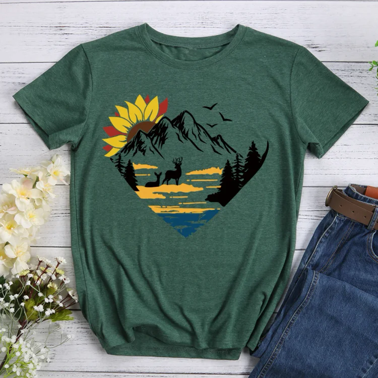 PSL-Heart Mountains T-shirt Tee -011217