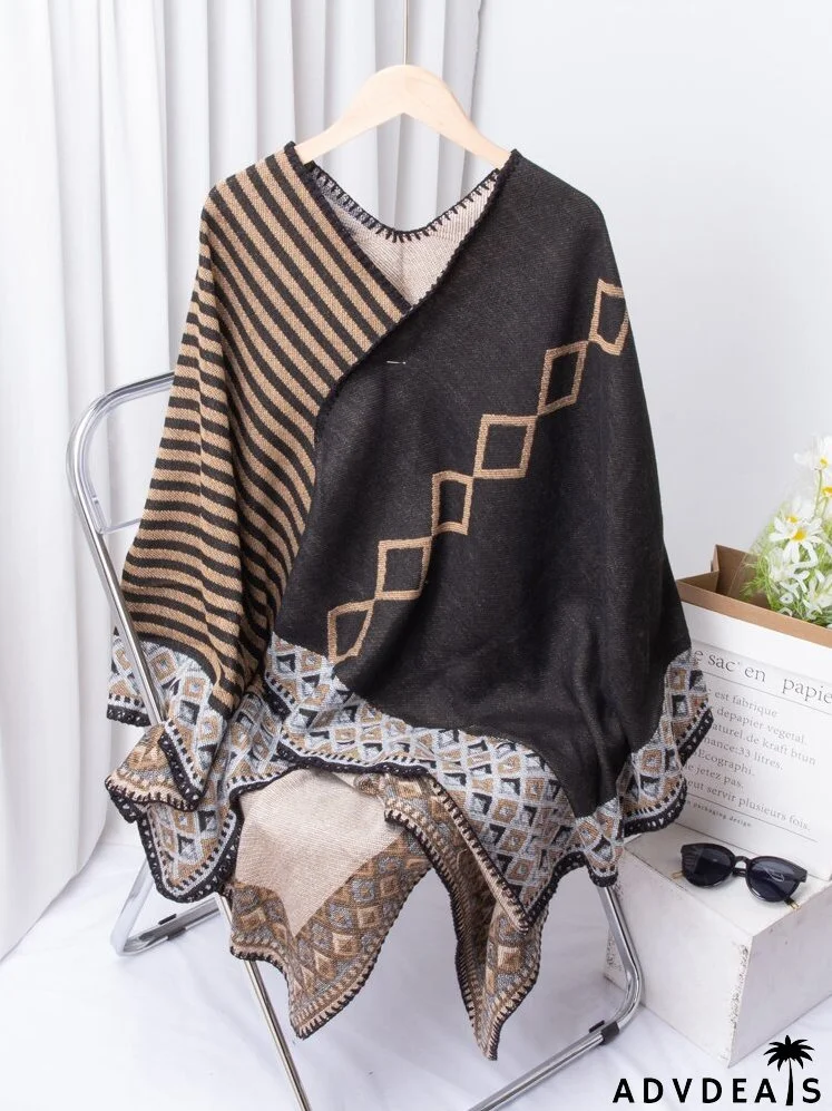 Geometric Print Shawl Scarf