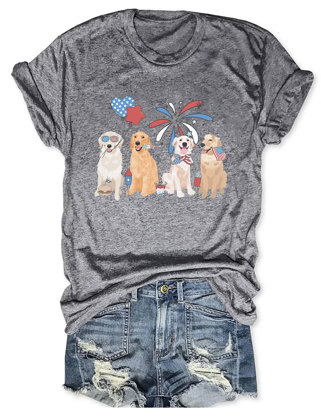 Golden Retriever 4th Of July T-shirt