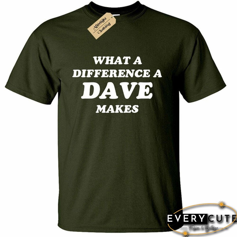 详情 Mens What a difference a DAVE makes T-Shirt Funny David Name gift
