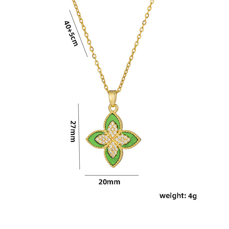 Versatile Argyle Geometric Titanium Steel 18K Gold Plated Necklaces