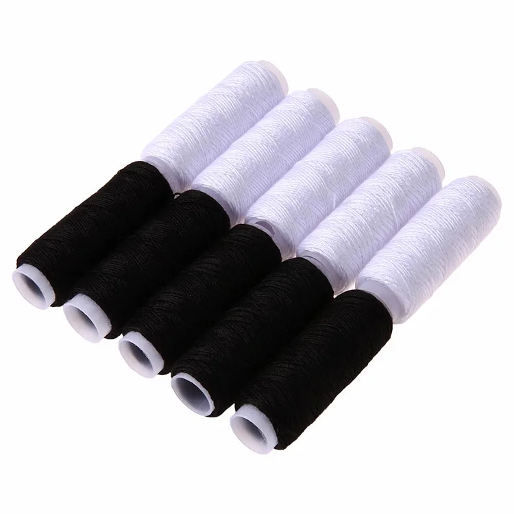 10pcs Hand Quilting Embroidery Sewing Thread for Home Stitch(Black+White) gbfke