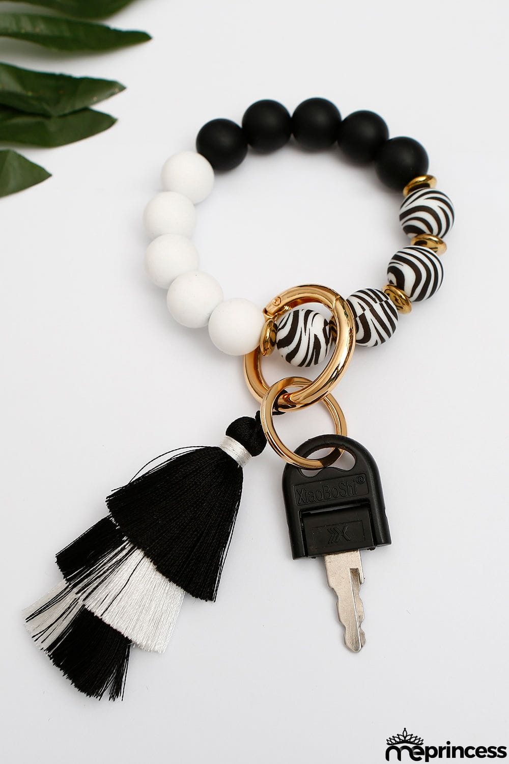 Beaded Keychain with Layered Tassel