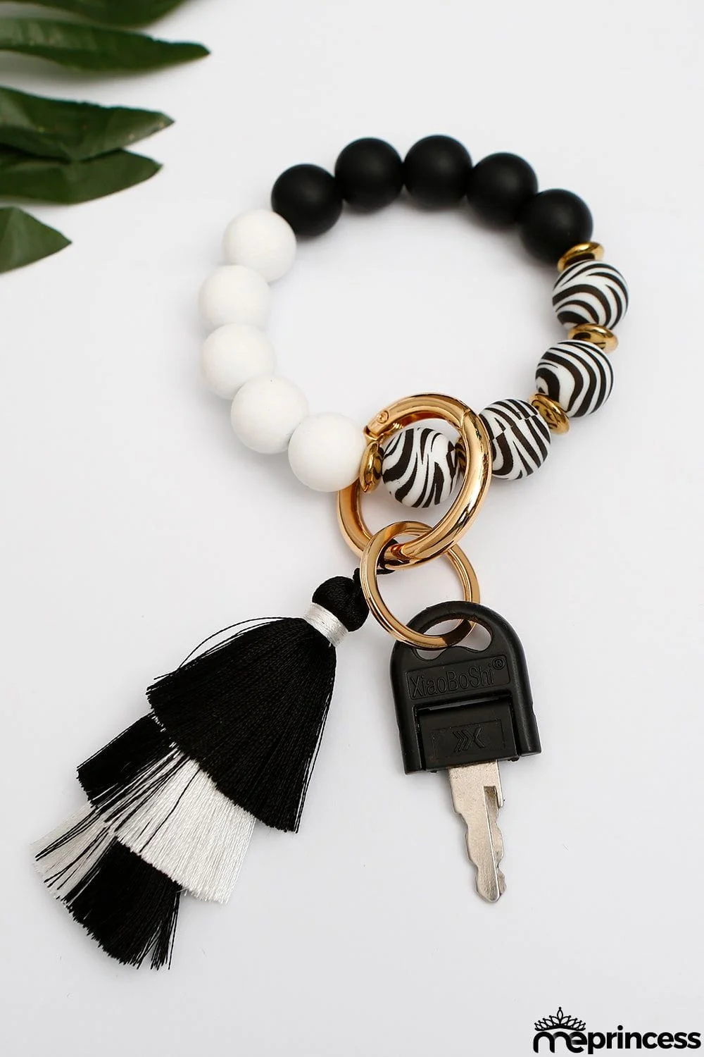 Beaded Keychain with Layered Tassel
