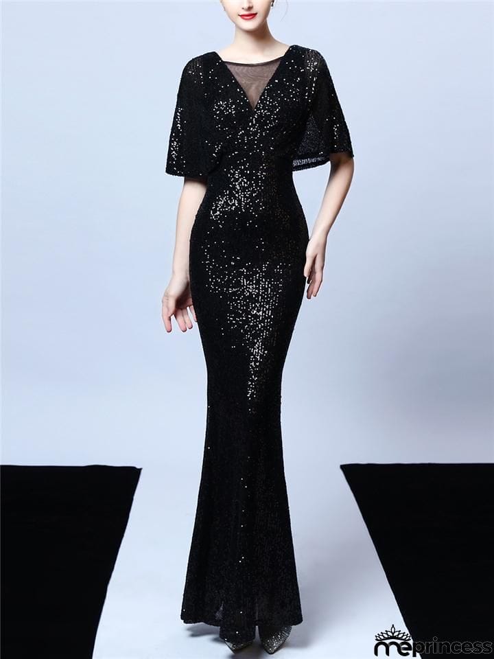 Stunning Sequined Illusion Neckline Mother of the Groom Dresses
