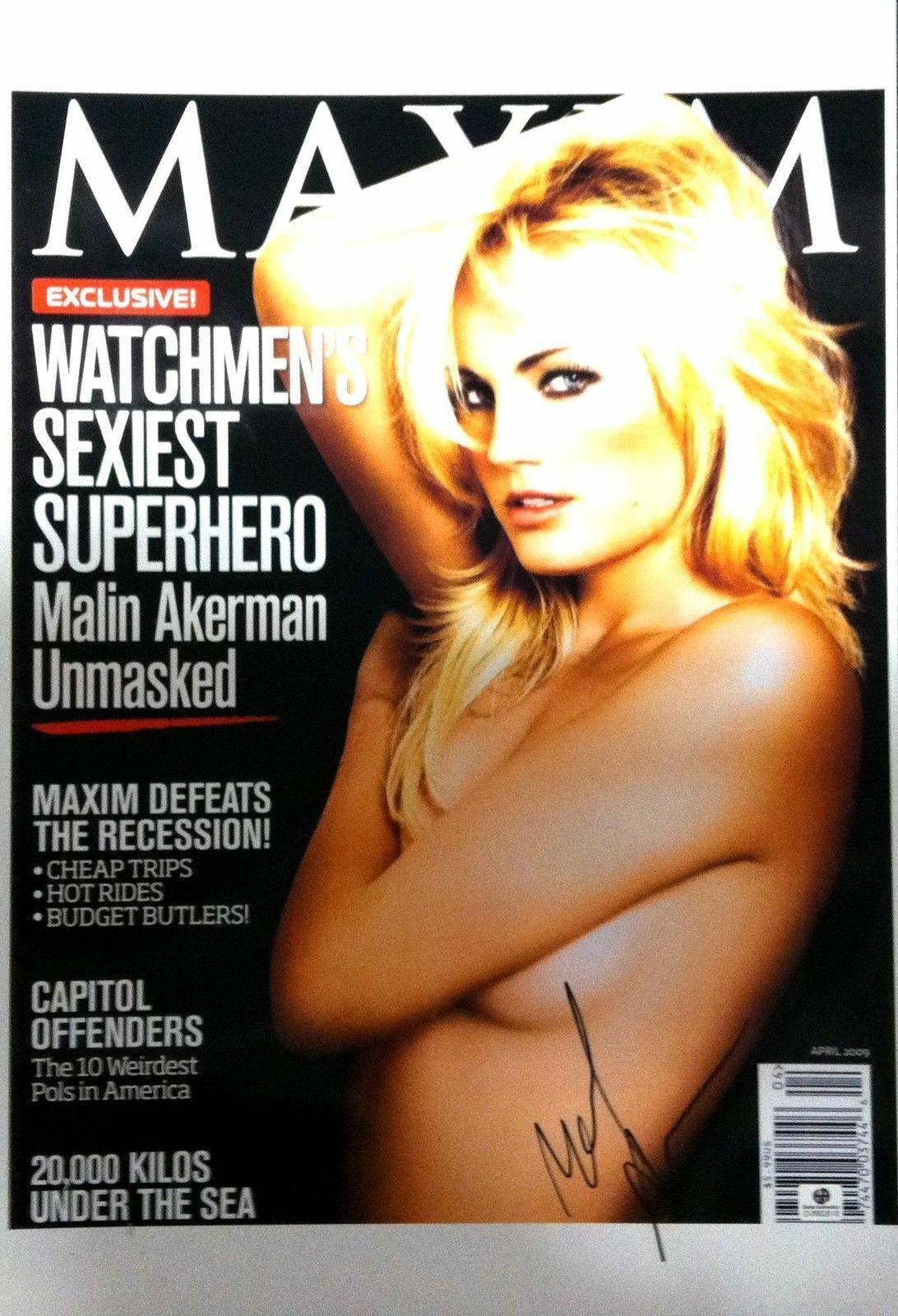 Malin Akerman Hand Signed Autographed 13x19 Photo Poster painting Maxim Trophy Wife GA 682818