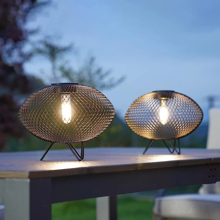 2Pack Solar Metal Hanging Lantern Flickering Flameless Candle with