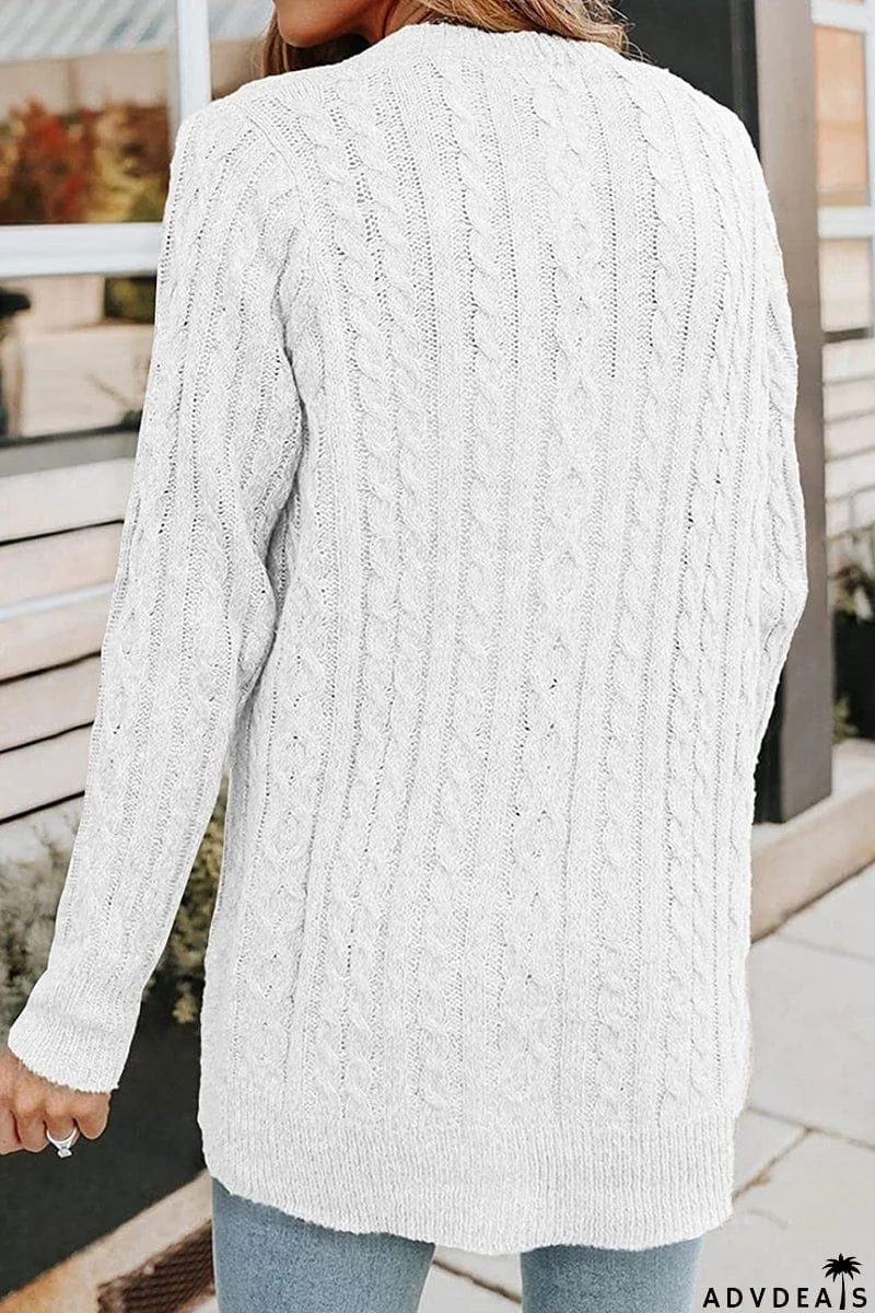 Casual Buttons Solid Color V Neck Cardigans(5 Colors)