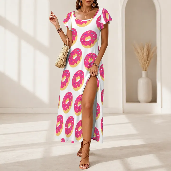 emoji bodycon mini dress SFneewho® Baking Queen Magenta Pink Sweet Donut Frosted Sprinkle Batwing Sleeve Women Side Cinched Dress for Party Dusty blue bridesmaid dress TEREZ Girls Emoji Skater Size:46.5 fable