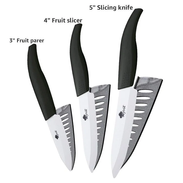 Ceramic Knife 3 4 5 6 inch Kitchen Knives with Peeler Serrated Bread Set