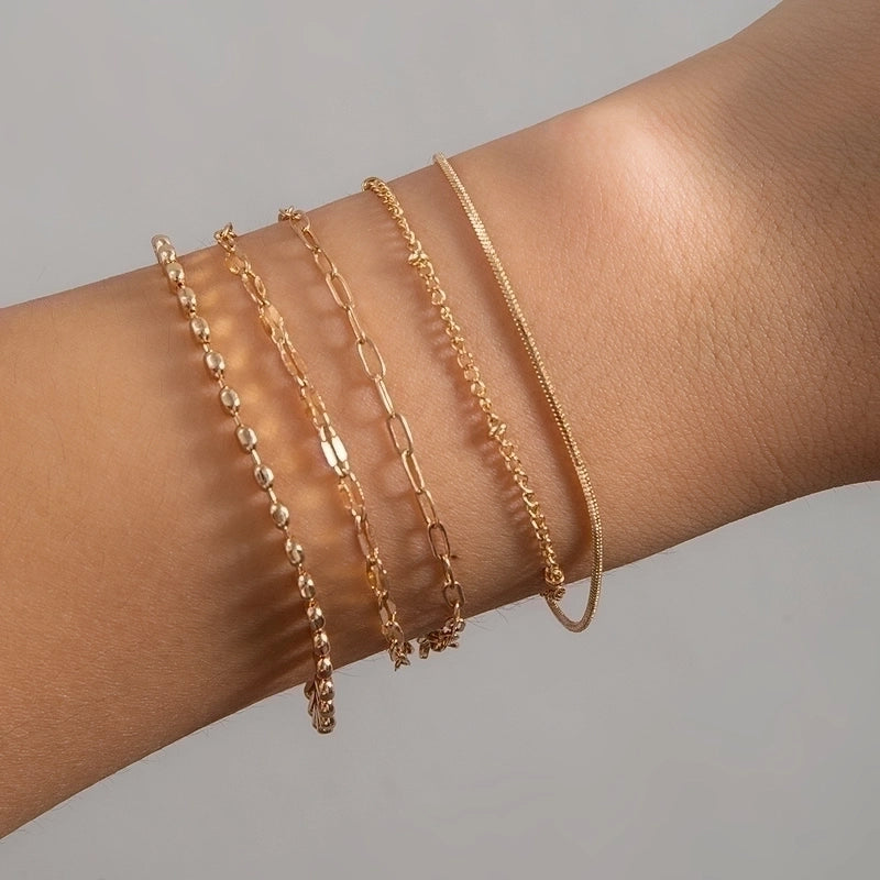 Minimalist Geometric Copper Plating Bracelets