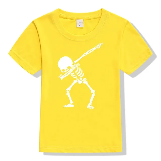 Hip Hop Dabbing Skeleton Kids T-Shirt Punk Black Shirts Children Boys Girls Funny Skull Teens T Shirts Toddler Summer Clothes