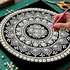 Framed Mandala - Pearls Painting Kit DIY Diamond Painting Pearl Dot Crafts 25*25CM
