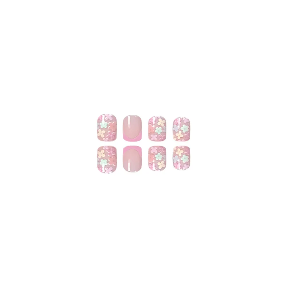 Churchf Churchf Pieces Of Short Square Armour Wearing Armour Removable Fresh Flowers Early Spring Flowers False Nail Nail Patch Nail Piece