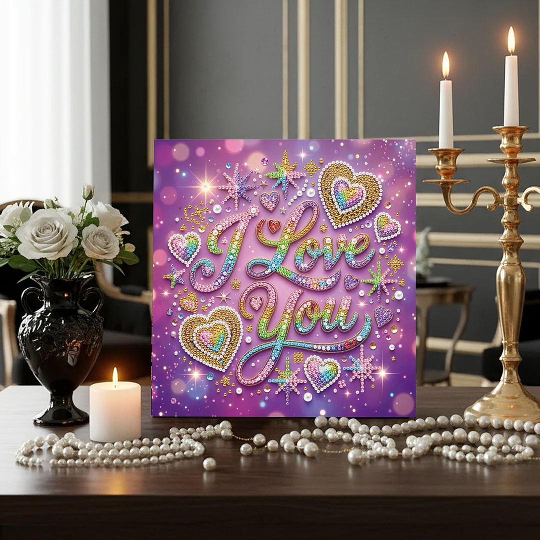 I Love You - DIY Pearl Diamond Art Kit With Frame 25*25cm