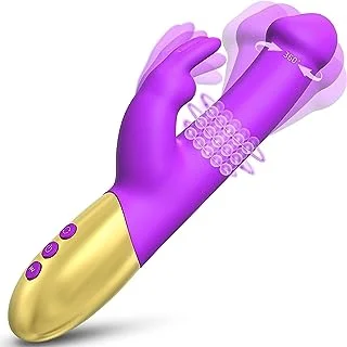 pornhint Pornhint Rotating G Spot Rabbit Vibrator: CSFLY Dildo Vibrator with 4 Rotating+4 rolling beads+10 Vibration Modes,for Clit Nipple Anal Stimulation,Rechargeable Adult Sex Toys for Women