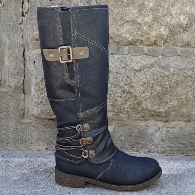 women boots 2020  Winter PU Leather Knee High Boots Women Snow Boots High Heels Side Zipper Female Shoes boots  knee high boots