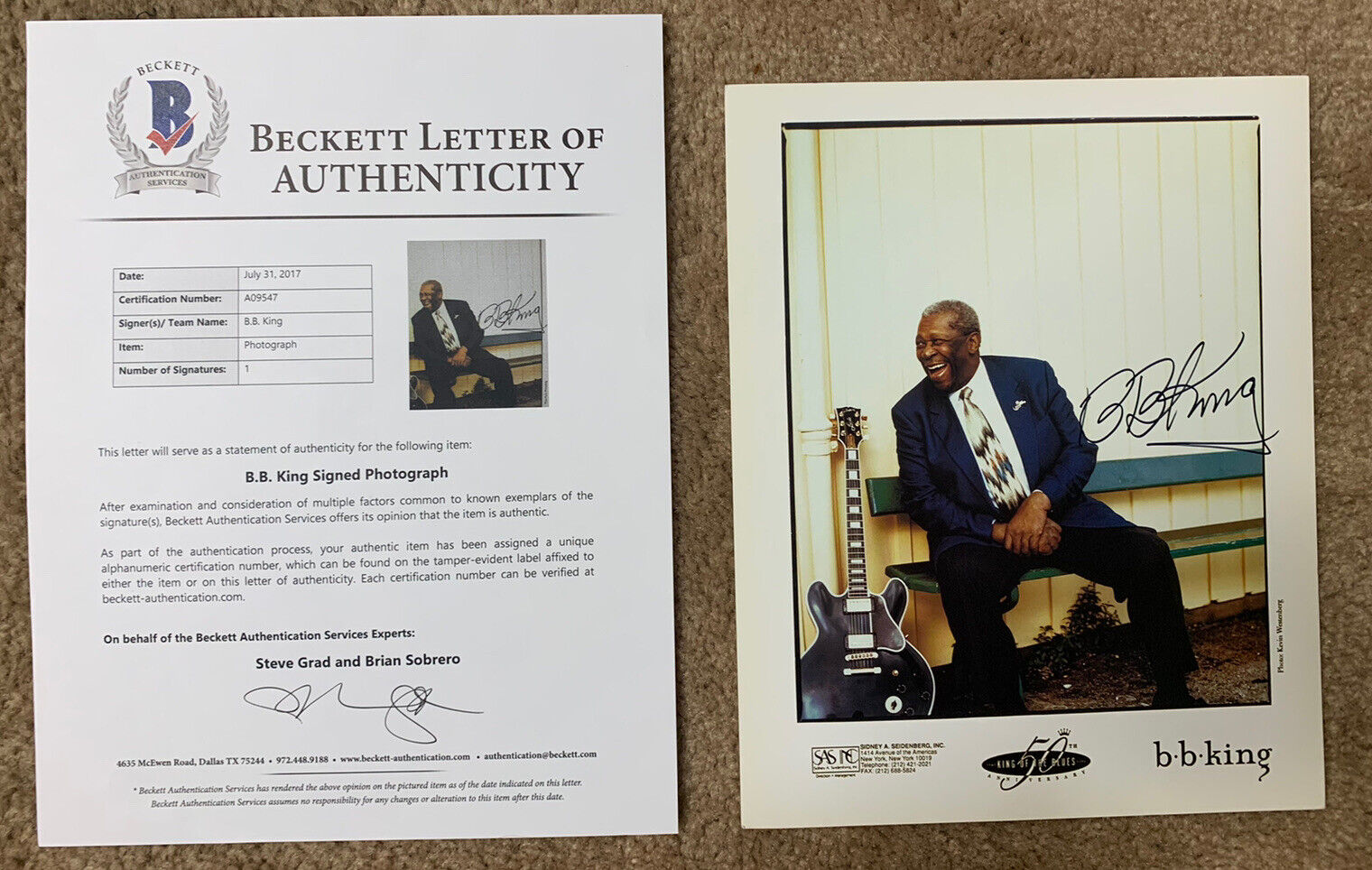 BB King Signed Autographed 8x10 Photo Poster painting PSA Certified #2