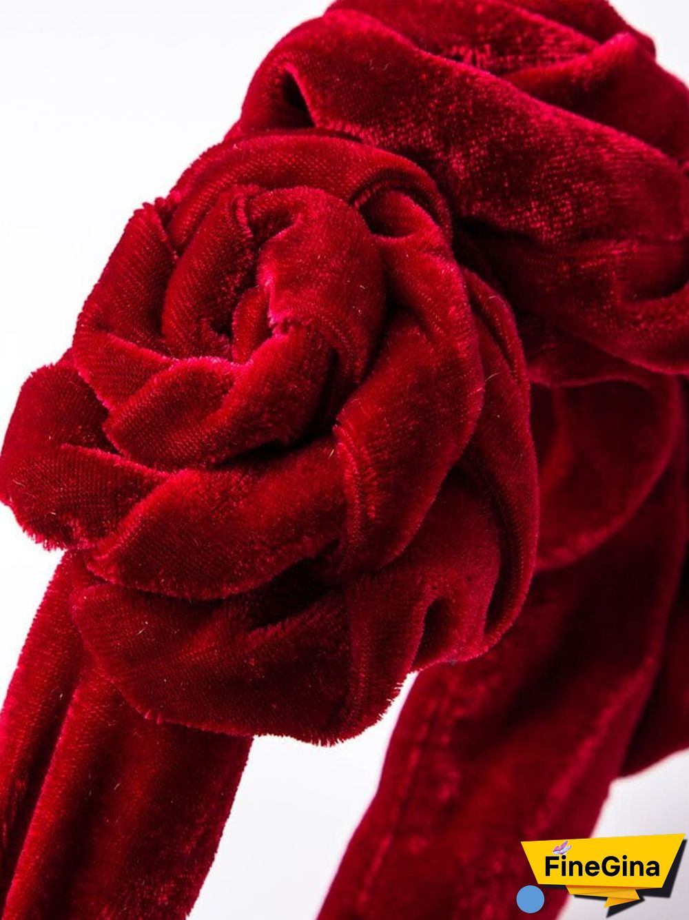 Pure Color Floral Velvet Headband