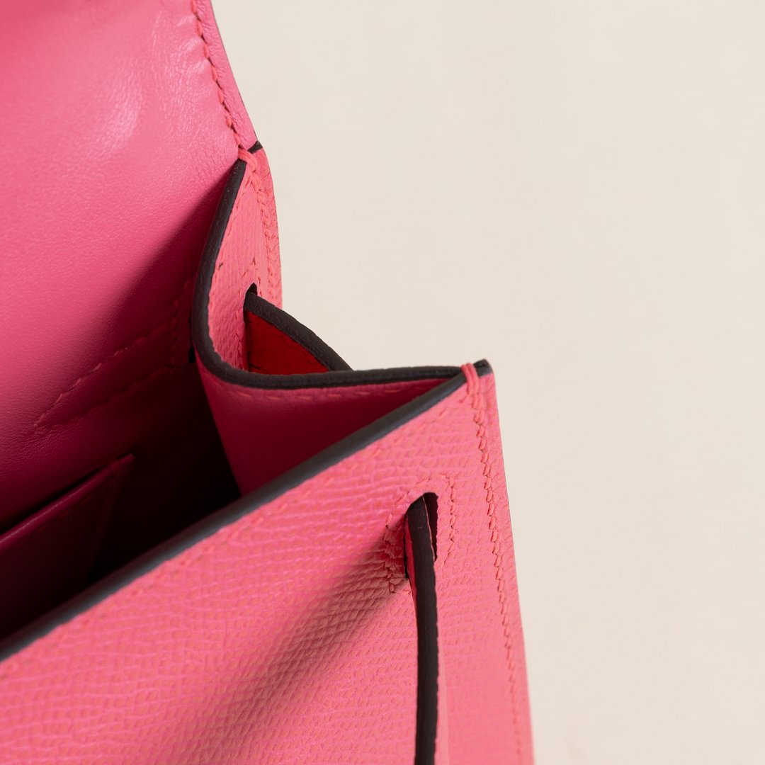 Mini Kelly II Epsom 8W Rose Azalee PHW