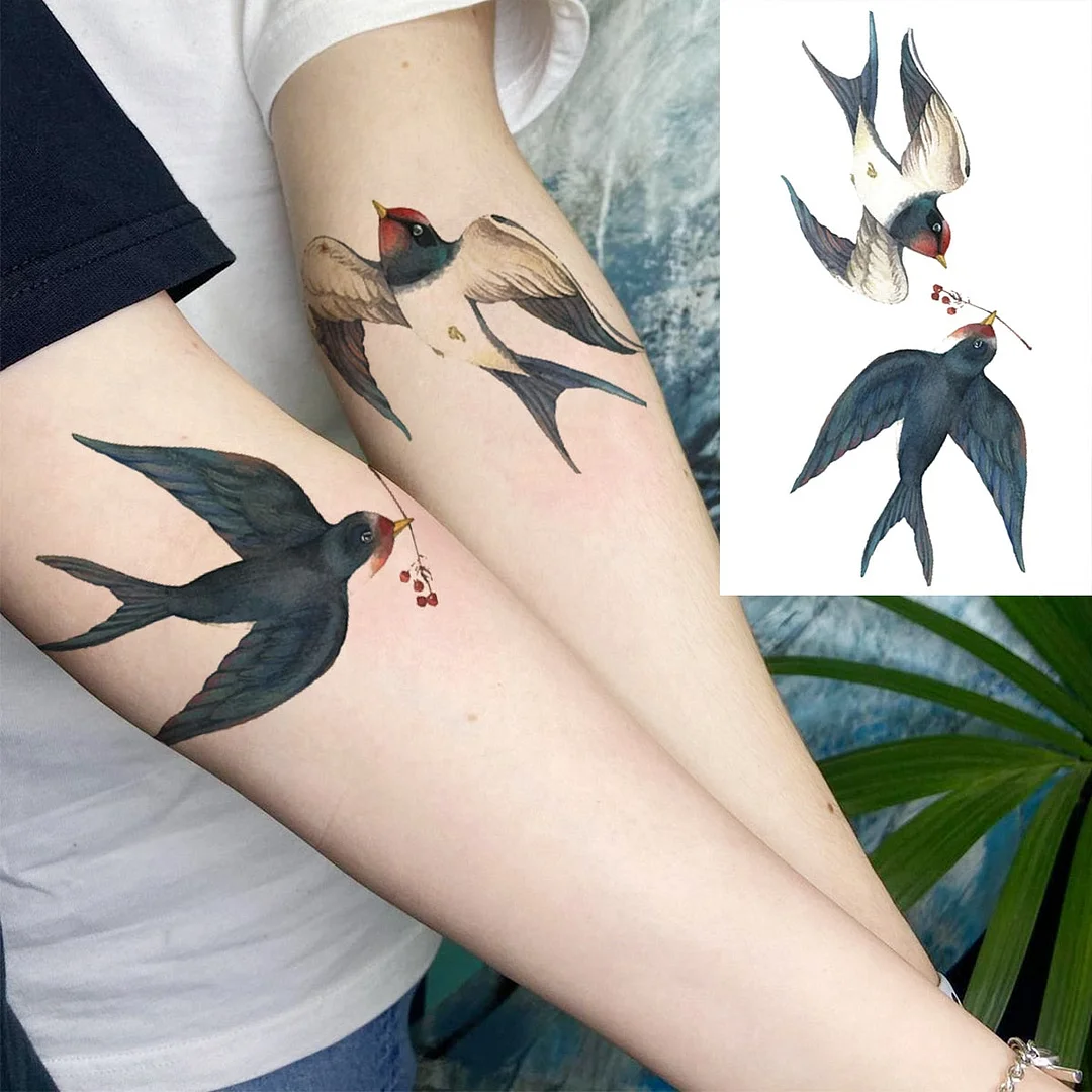 Black Little Flower Fashion Finger Temporary Tattoos For Women Adult Leaves Daisy Rose Fake Tattoo Letter Body Art Tatoos Decal