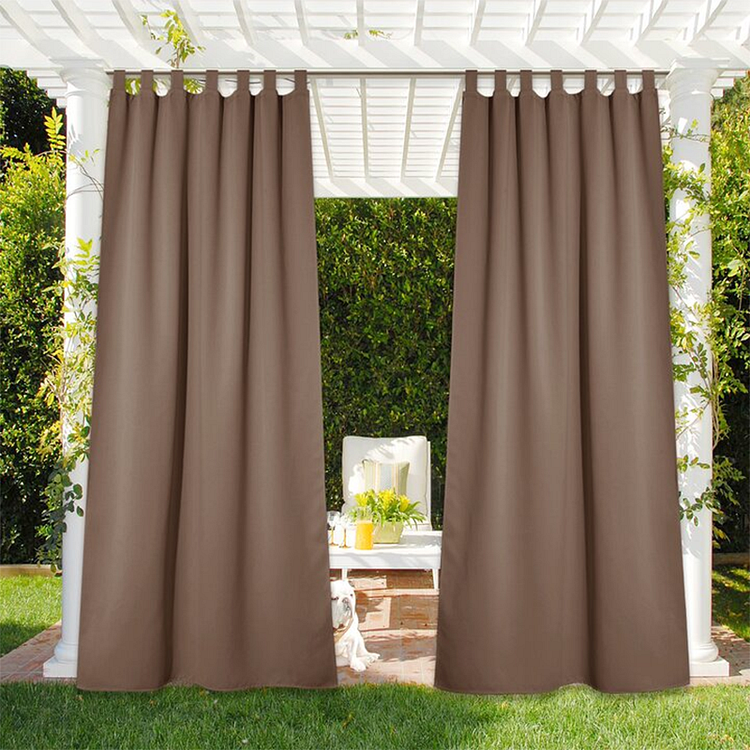 Outdoor Detachable Tab Top Heat Insulation And Blackout Curtains Waterproof 1Pcs-ChouChouHome