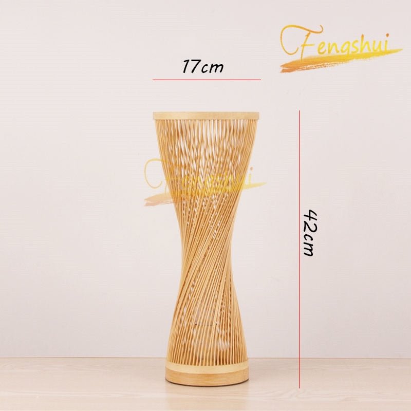 Chinese LED Bamboo Table Lamp Retro Hand-woven Decoration Table Lights Lighting Study Bedside Lamp Bedroom Living Room Desk Lamp