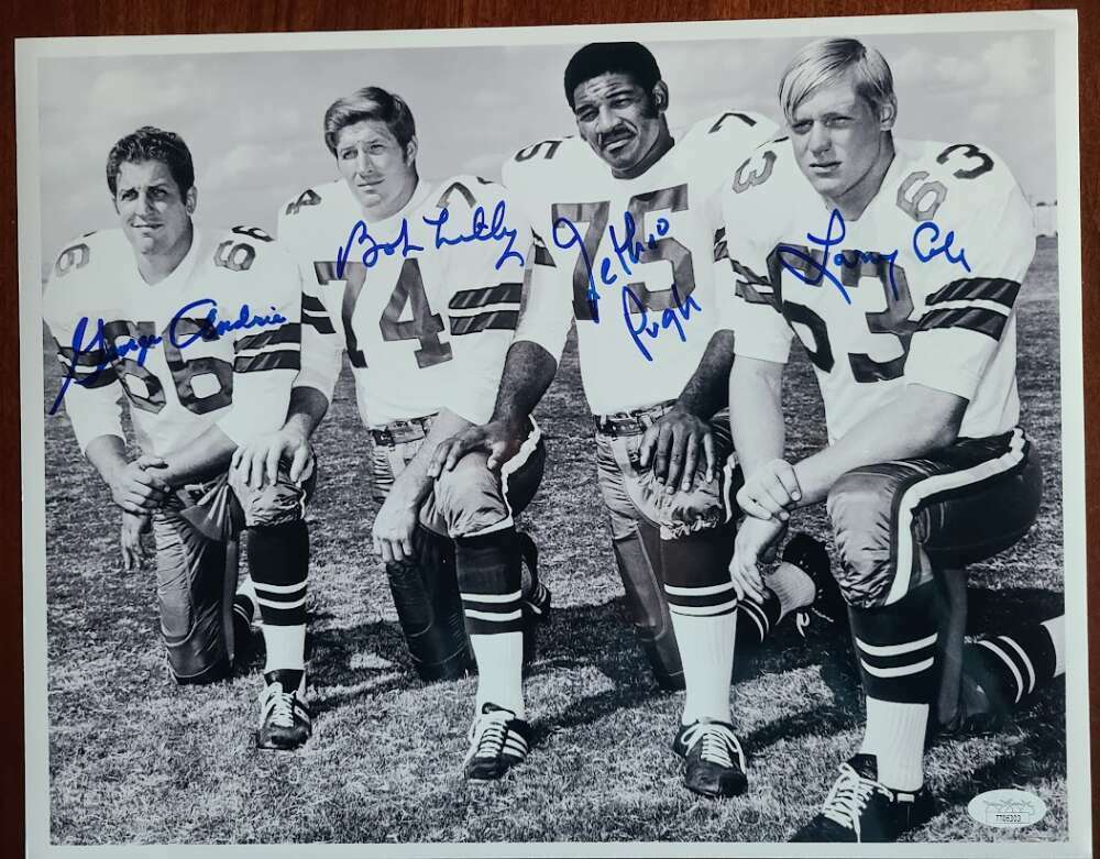 Bob Lilly Jethro Pugh Larry Cole George Andrie JSA Signed 11x14 Photo Poster painting Cowboys