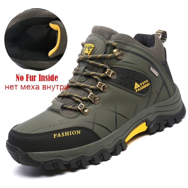 Winter Autumn Outdoor Boots Men Shoes Male Adult Casual Ankle Rubber Anti-Skidding Snow Boots Men Work Shoes Footwear Sneakers