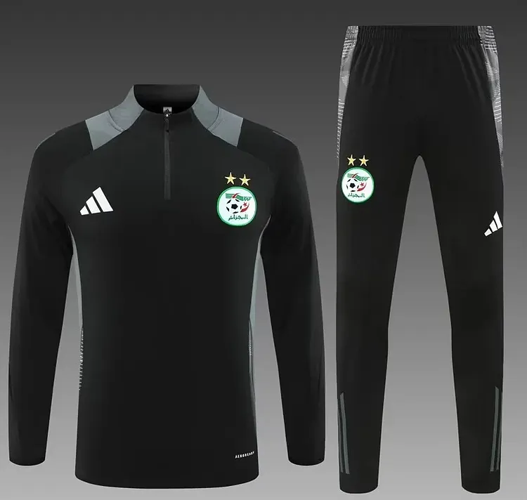 24-25 Algeria black training suit half-zip suit